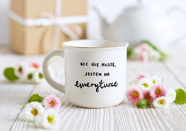 kubki Kubek dla Emeryta, nic nie muszę, prezent na emeryturę