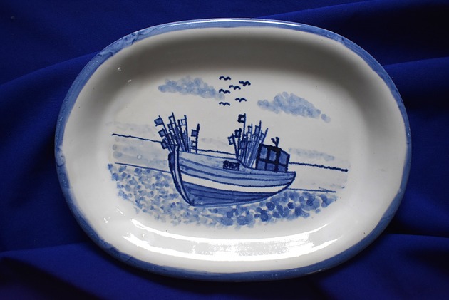 patery i talerze Półmisek ceramiczny kuter rybacki