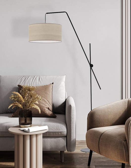 lampy podłogowe Lampa podłogowa na wysięgniku z abażurem BARI ECO