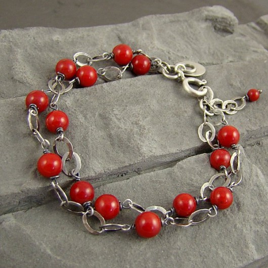 Red Coral  - bransoletka RayOfArt