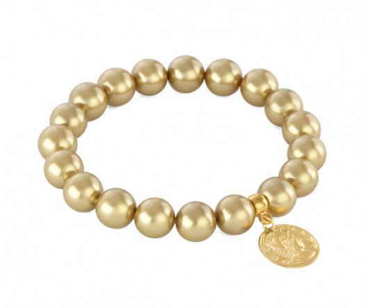 Golden pearl with coin pendant. Lavoga