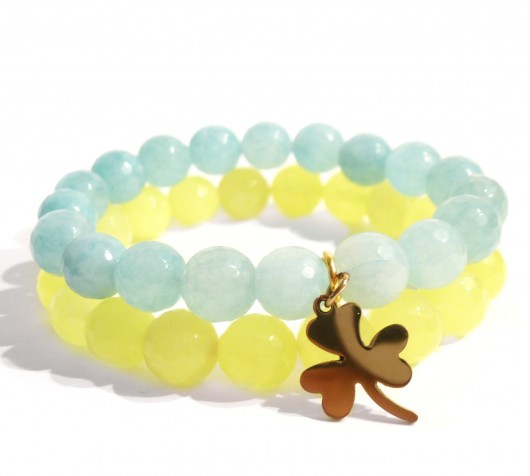 Bransoletki 'Limonki & Mięta' labonita