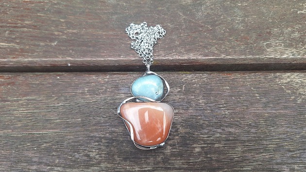 wisiory Kwarc i amazonit - wisiorek