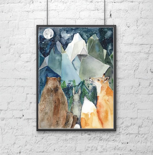 Nocne ziwerzęta 50x70cm DWUKROOPEK