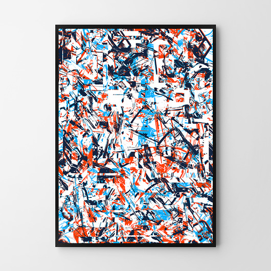 Plakat Orange Blue abstrakcja do salonu HOG STUDIO