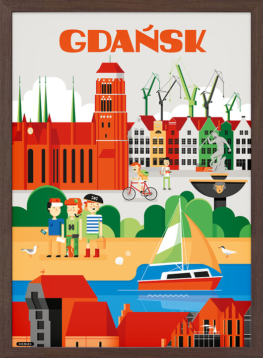 Gdańsk, plakat 50x70 NIEMAPA