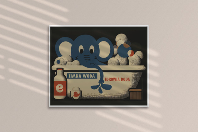 plakaty Plakat zimna woda zdrowia doda słoń w wannie