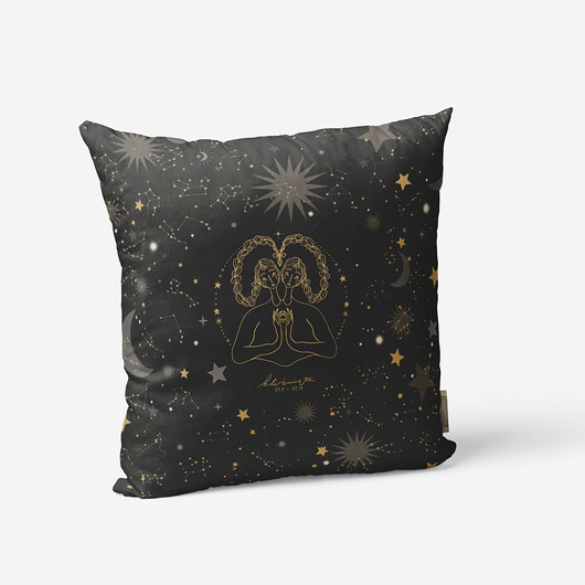 poduszki z grafiką Poduszka dekoracyjna - Bliźnięta - znak zodiaku