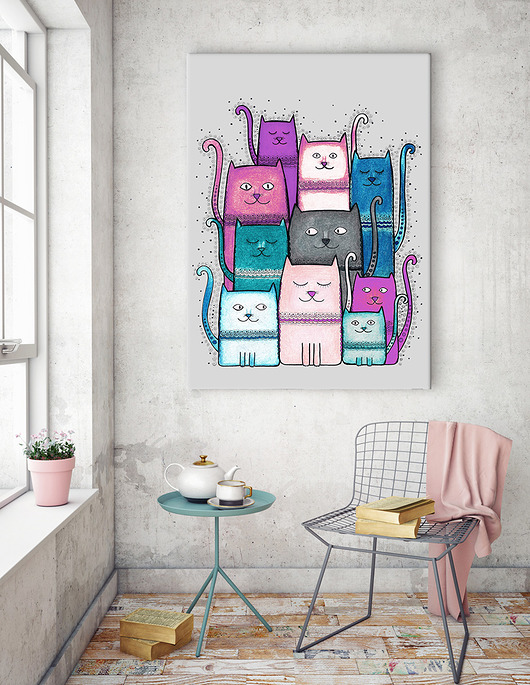 Koty 50x70cm Malgorzata Domanska