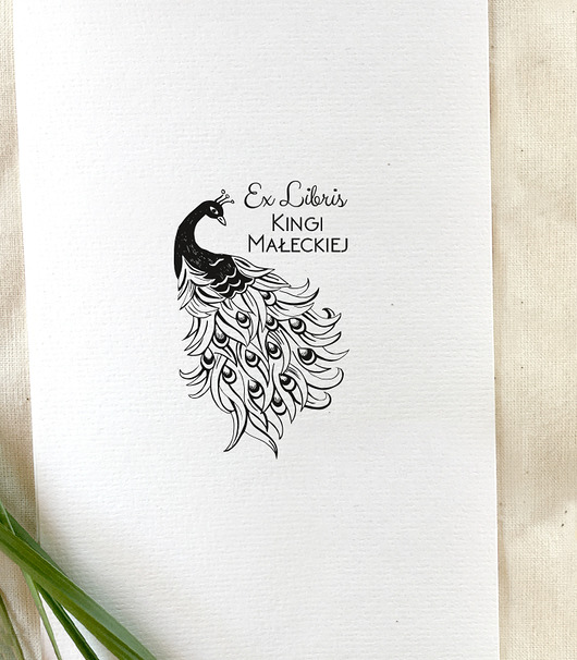 PIĘKNY PAW - pieczątka Ex Libris Malu Studio