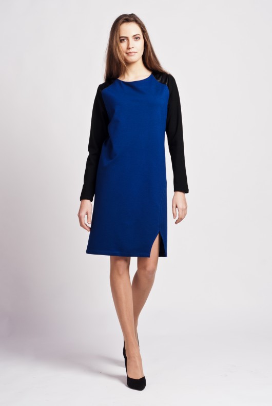 Dress with contrasting sleeves  / suk108 Lanti