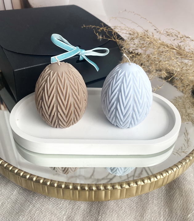 świeczniki i świece Wielkanocny zestaw/ Świece ekologiczne sojowe dekoracyjne jajka wielkanocne