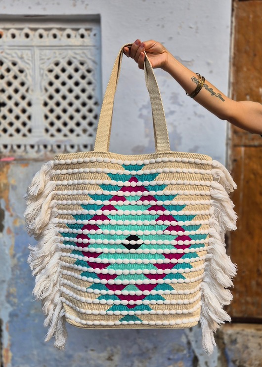 torby na ramię Torba bawełniana Nisha kolorowa na co dzień na plażę