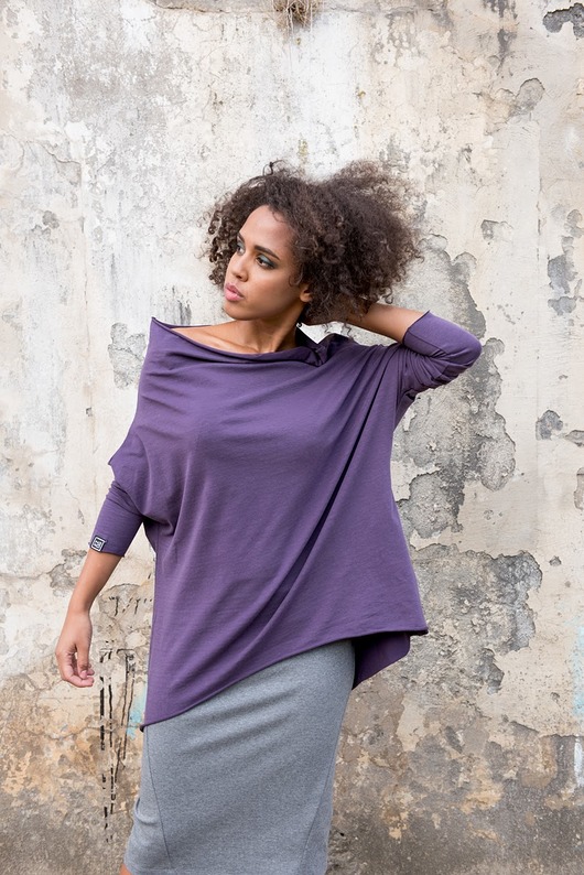 Bluzka Minimal Organic Violet kokowor
