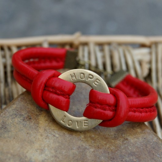 Circle brass 24 mm - rzemień szyty SHEandHE