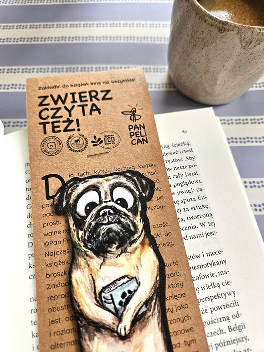 zakładki do książek Zakładka do ksiązki Mops