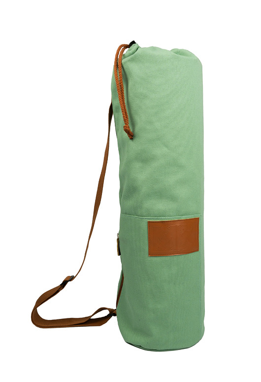 akcesoria do jogi Bawełniany pokrowiec na matę do jogi z kieszonką SAGE Mint