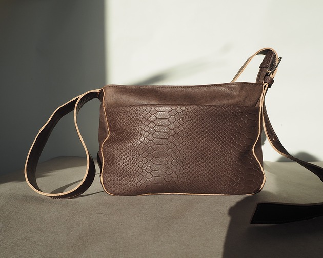 torby i nerki męskie Brązowa czekoladowa skórzana torebka