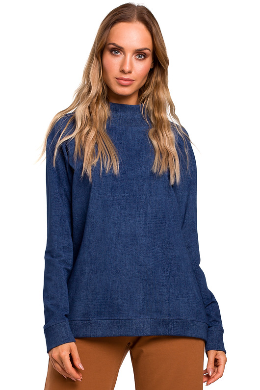 Bluzka oversize gładka-denim(M-443) MOE