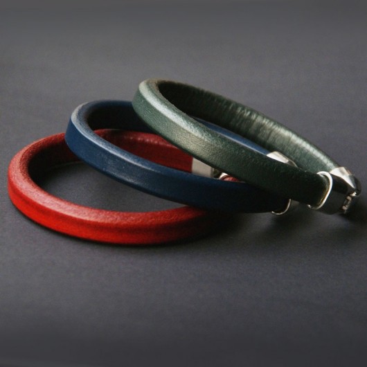 męska bransoletka : SKÓRA : dark green kaktusia