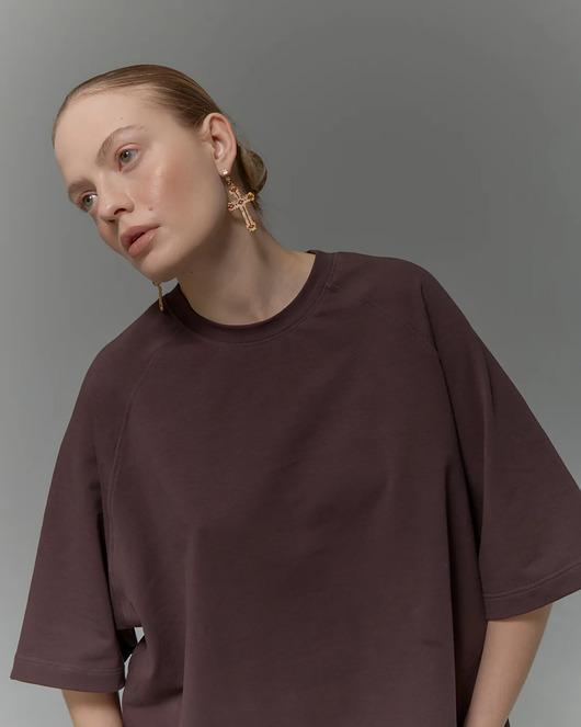 t-shirt damskie T-shirt Chillout choclate crew neck