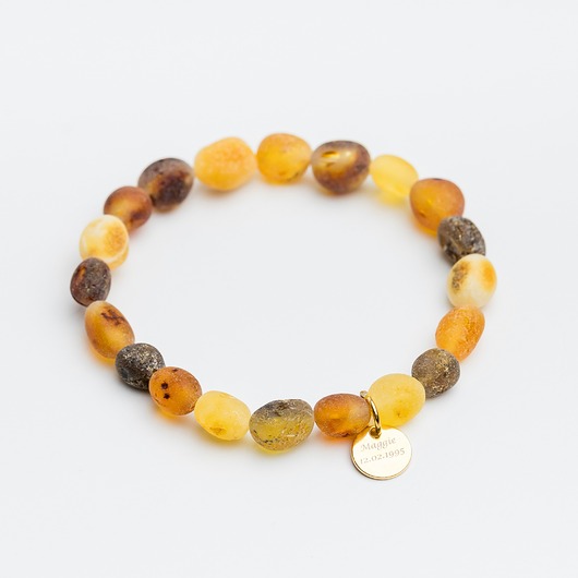 bransoletki z kamieni naturalnych Personalizowana bransoletka z bursztynu bałtyckiego elastyczna