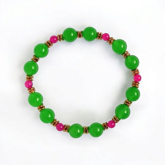 bransoletki z kamieni naturalnych SUMMER COLLECTION : bransoletka na gumce : jadeit III