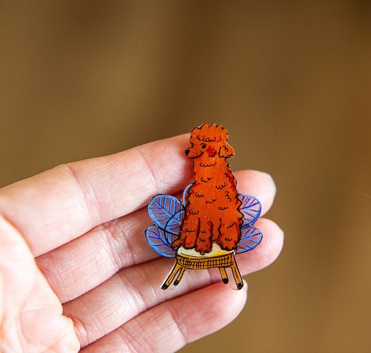 broszki Broszka pudelek Karmel