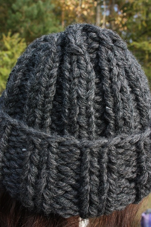 czapki damskie Czapka  beanie melanż z wełną