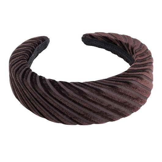 opaski do włosów Gruba brązowa opaska w prążki