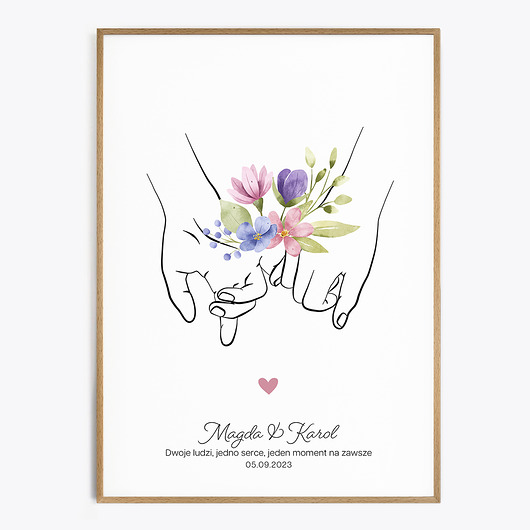 grafiki i ilustracje Ręce zakochanych - Kwiaty