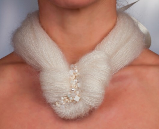 Naszyjnik z jedwabno- moherowej włóczki BOZKA Luxury Handmade