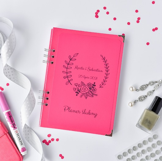 kalendarze i plannery Planer ślubny organizer terminarz planner róż