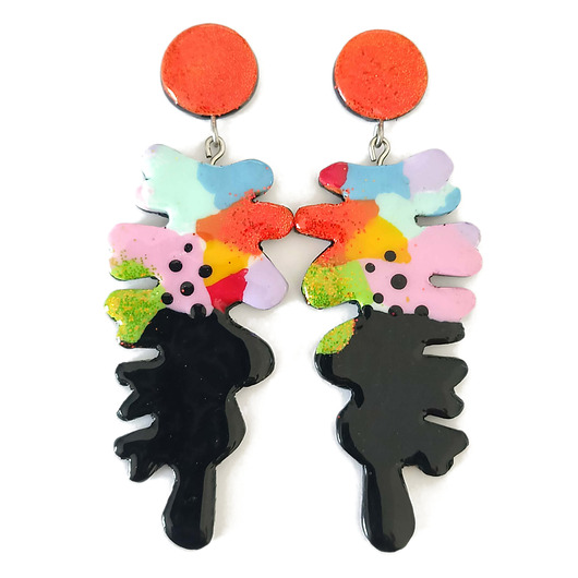 kolczyki z masy plastycznej Nowoczesne Kolorowe Kolczyki