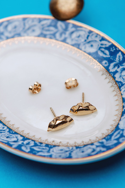 kolczyki pozłacane Kolczyki Pierogi Srebro Pozłacane