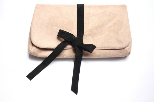 Kopertówka nude + suede + bow Zuzia Górska