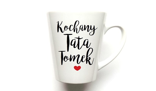 KUBEK latte "PODAJ IMIĘ" KOCHANY TATA FarrowDesign