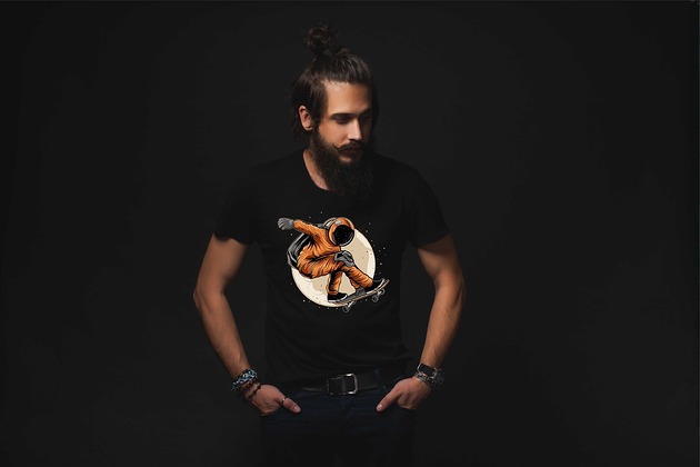 t-shirty męskie Koszulka organiczna z nadrukiem Space ride