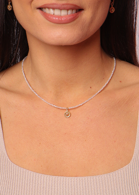 naszyjniki - inne Naszyjnik kamień księżycowy z zawieszką