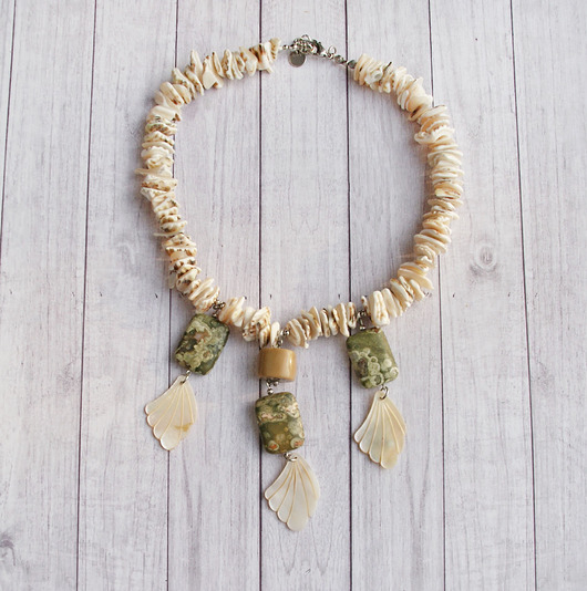 kolie S A L E : unikatowy naszyjnik RYOLIT, MUSZLA