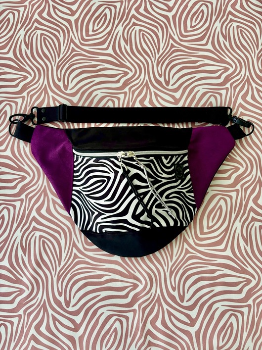 saszetka nerka Nerka zebra z fioletem