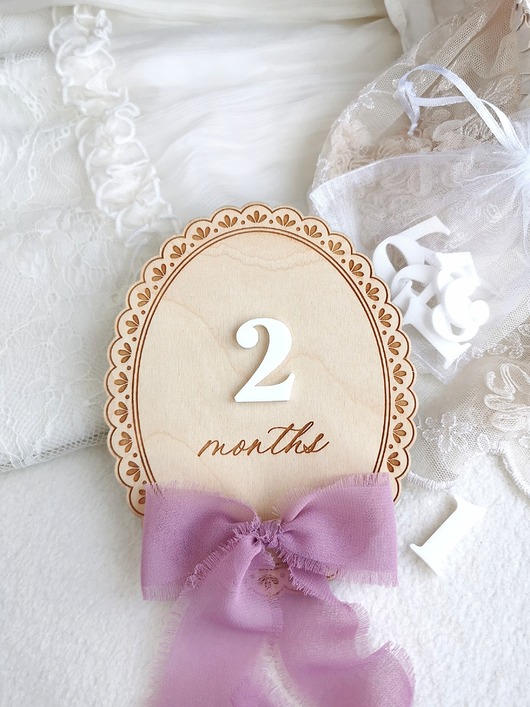 niemowlak - inne Tabliczka z miesiącami do zdjęć, tabliczka do zdjęć dla noworodka