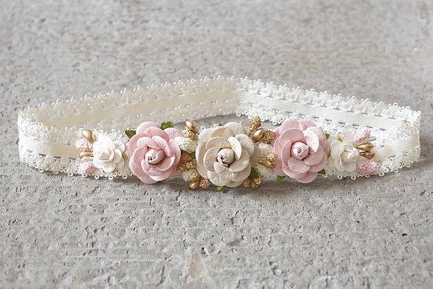 ozdoby do włosów dla dzieci Filipola opaska do włosów WIANEK kwiaty NEW BORN