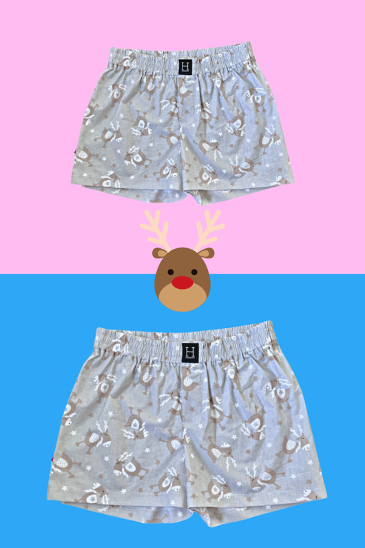 Spodenki do spania dla PARY bokserki RENIFERY HisOutfit