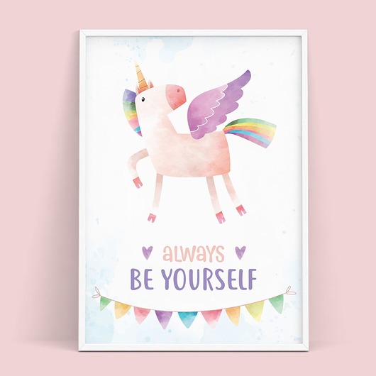 Plakat dziecięcy ALWAYS BE YOURSELF trochę na ścianę