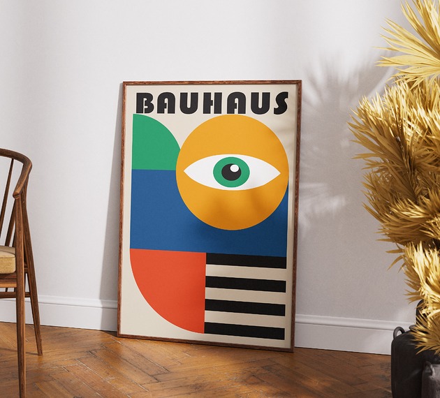 plakaty Minimalistyczny plakat - Bauhaus #3  - Do salonu, sypialni, biura