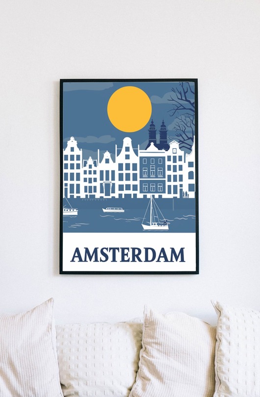 plakaty Plakat - Odwiedź Amsterdam