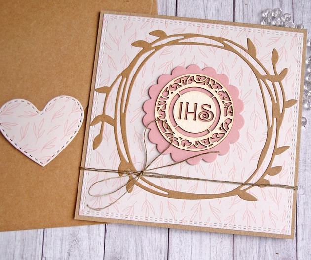 kartki scrapbooking Kartka komunijna dla dziewczynki