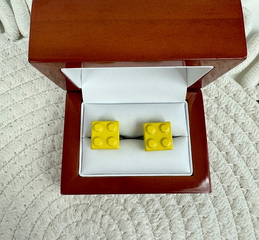spinki do mankietów SPINKI do mankietów koszuli KLOCKI LEGO ŻÓŁTE