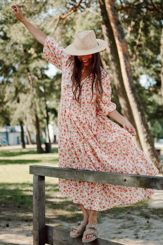 sukienki maxi damskie Bawełniana sukienka, SUMMER HELENA